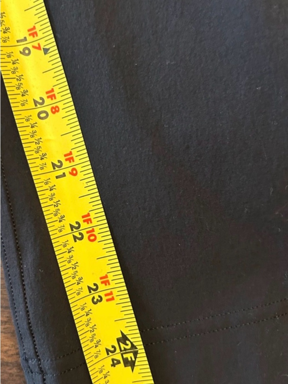 Lululemon Black Woven, ruffle waist, 25 Crop, wide leg, high waist Large - Picture 8 of 9